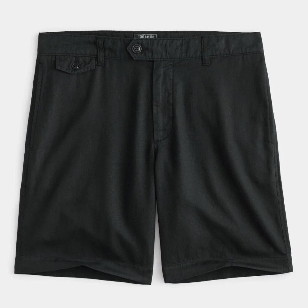Todd Snyder 7” Linen-Cotton Hudson Shorts - Black